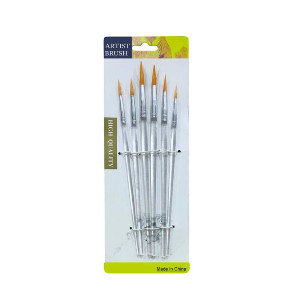 Transparent Round Paint Brush Pack of 6 - Image 4