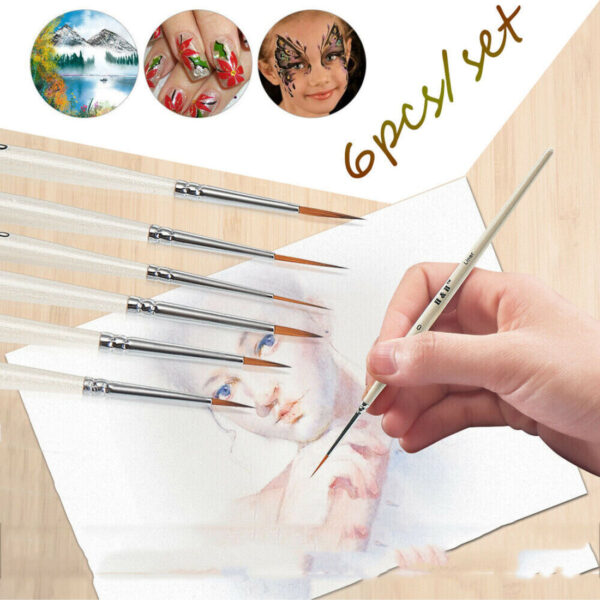 Transparent Round Paint Brush Pack of 6 - Image 3