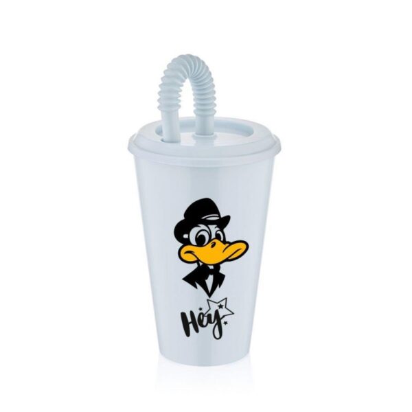 QLUX CUP WITH STRAW 450ML PLASTIC L-00750 - Image 2