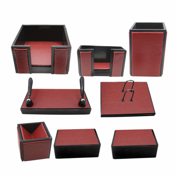 Senator Rexine Leather Desk Organizer 8 pcs Set #20. - Image 9