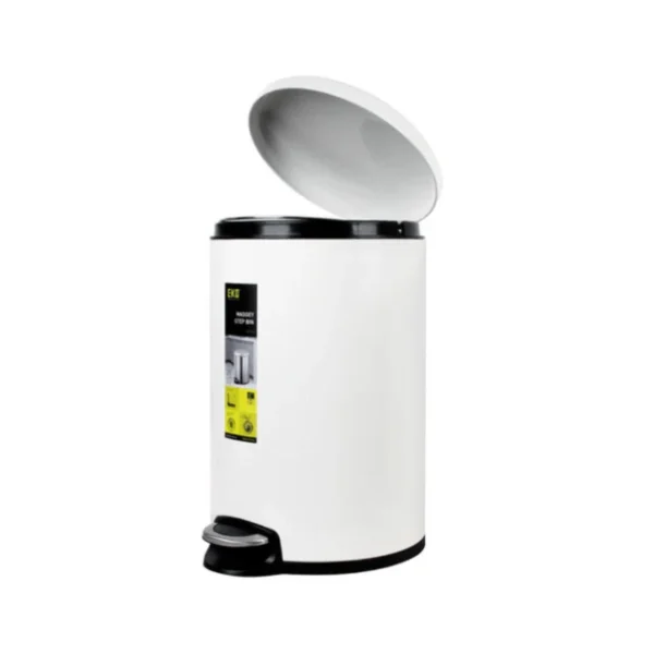 Eko Maggy Stainless Steel Round Step Waste Bin EK9213-White(5 -Liter): - Image 2