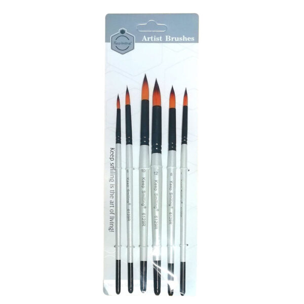 Keep Smiling Round Tip Paint Brush Pack of 6 - Image 2