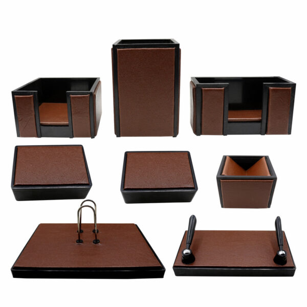 Senator Rexine Leather Desk Organizer 8 pcs Set #20. - Image 10