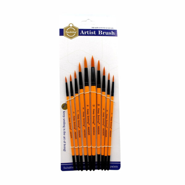 Keep Smiling Acrylic Round Brush Pack of 10 - Image 3