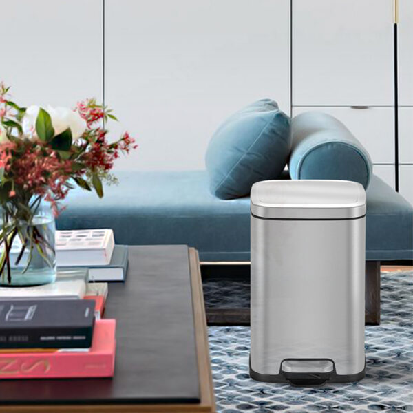 Eko Stella Stainless Steel signature soft square Step Bin/Step Waste Bin EK9384(20 -Liter):