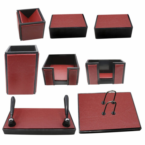 Senator Rexine Leather Desk Organizer 8 pcs Set #20. - Image 7