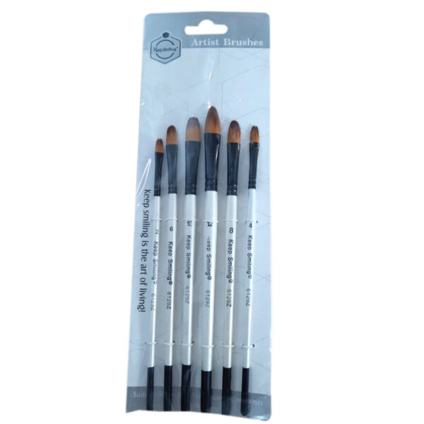 Keep Smiling Filbert Paint Brush Pack of 6 - Image 2