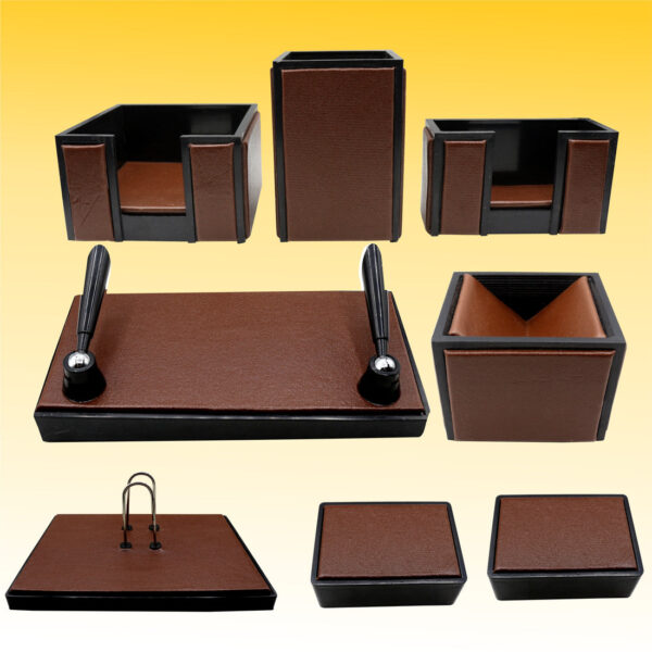 Senator Rexine Leather Desk Organizer 8 pcs Set #20. - Image 2