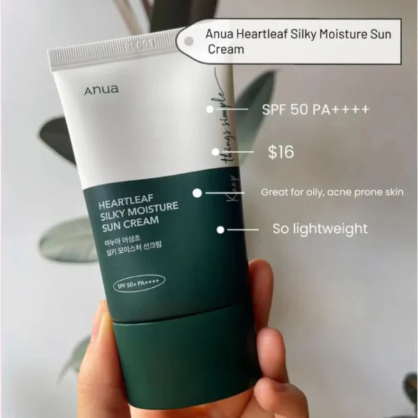 Anua Heartleaf Silky Moisture Sun Cream SPF50+