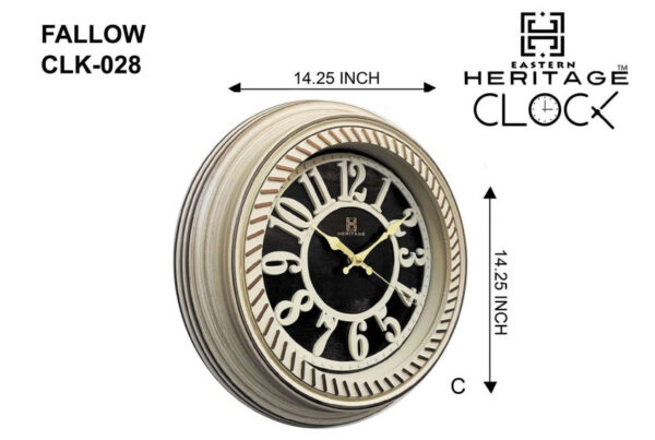 HERITAGE WALL CLOCK FALLOW 14.5Inch Item Code: CLK-028 - Image 3
