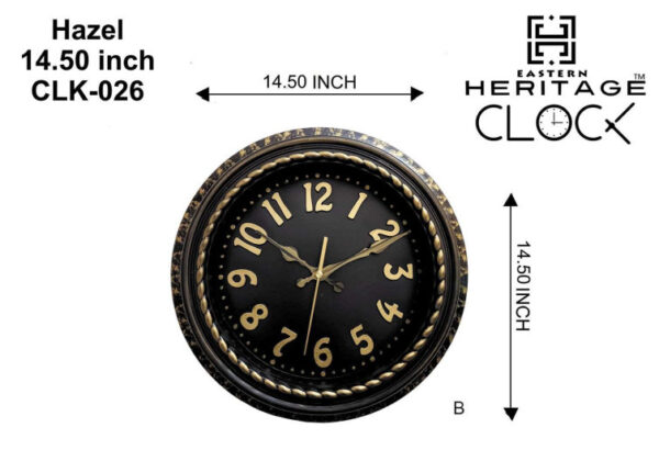 HERITAGE WALL CLOCK HAZEL 14.5Inch Item Code: CLK-026 - Image 2