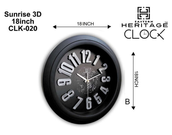 HERITAGE WALL CLOCK SUNRISE 3D 18" Item Code: CLK-020 - Image 4