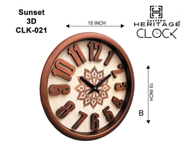 HERITAGE WALL CLOCK SUNSET 3D 15"Item Code: CLK-021 - Image 3
