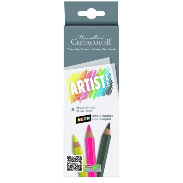 Cretacolor Artist Studio Mega Pencils Neon & Graphite - Image 2