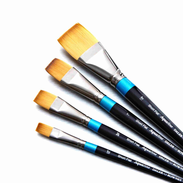 Daler Rowney Aquafine Short Handle Flat Paint Brush 1pc - Image 2