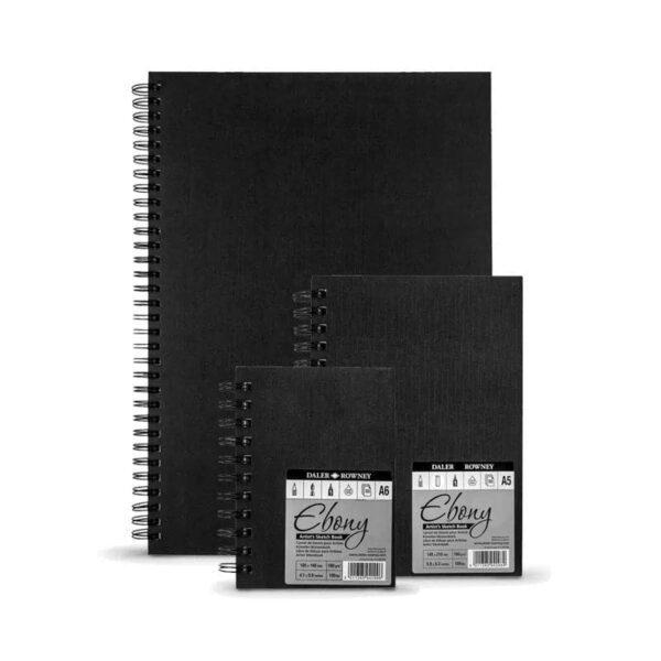 Daler Rowney Ebony Hardback Spiral Sketchbook (Size A6). - Image 2