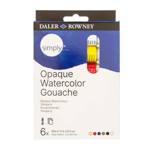 Daler Rowney Simply Gouache Tubes Set Of 6