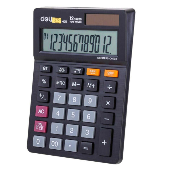 Deli Desktop Calculator 12 Digits, 120 Steps Check. - Image 3