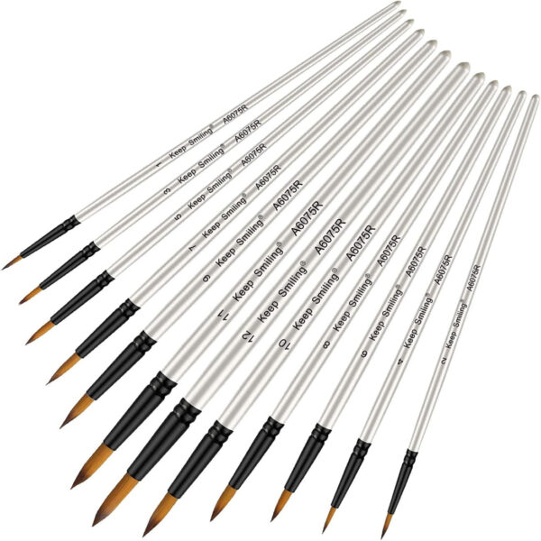 Keep Smiling Professional Round Tip Paint Brush Pack of 12 - Image 3
