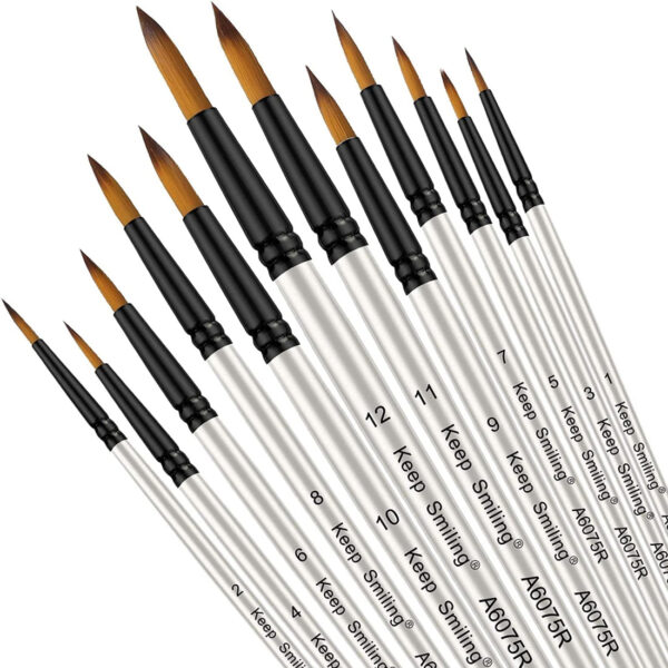 Keep Smiling Professional Round Tip Paint Brush Pack of 12 - Image 5