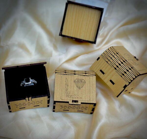 Small Wooden Jewelry Box - 4 inch. - Compact and Elegant - Great Gift Idea - Valentine Day Surprise. - Image 6