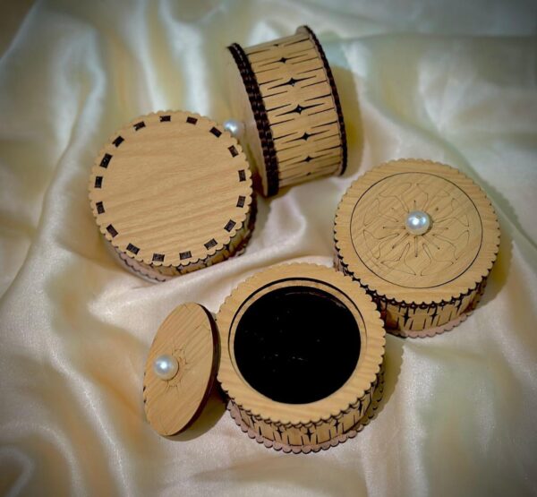 Small Wooden Jewelry Box - 4 inch. - Compact and Elegant - Great Gift Idea - Valentine Day Surprise. - Image 5
