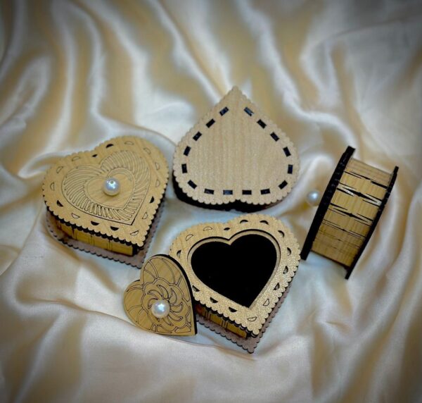 Small Wooden Jewelry Box - 4 inch. - Compact and Elegant - Great Gift Idea - Valentine Day Surprise. - Image 4
