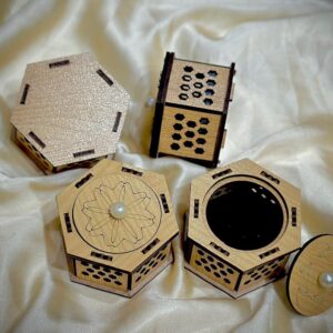Small Wooden Jewelry Box - 4 inch. - Compact and Elegant - Great Gift Idea - Valentine Day Surprise.