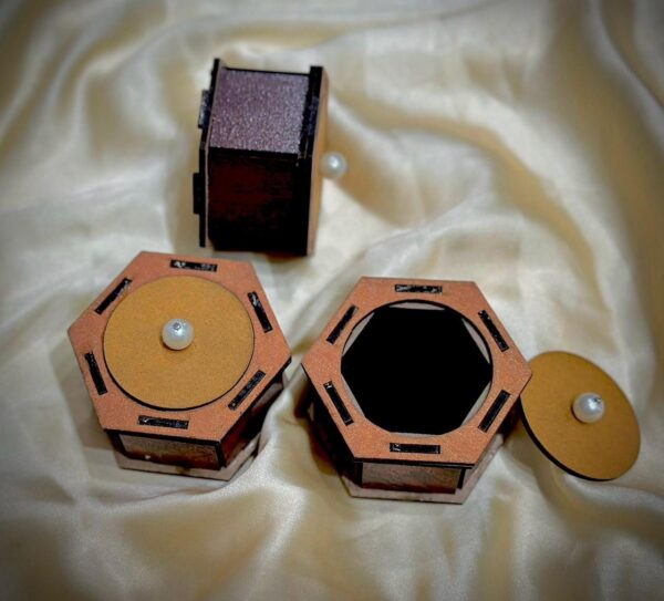 Small Wooden Jewelry Box - 4 inch. - Compact and Elegant - Great Gift Idea - Valentine Day Surprise. - Image 2