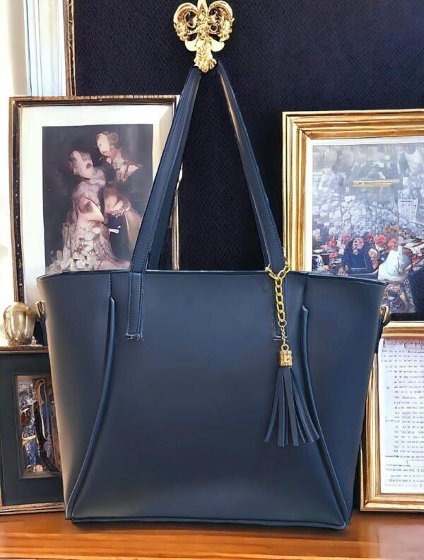 Women Leather Large Simple Handbags Tote Bags Solid Shoulder Bag. Available in 6 Colors. - Image 2