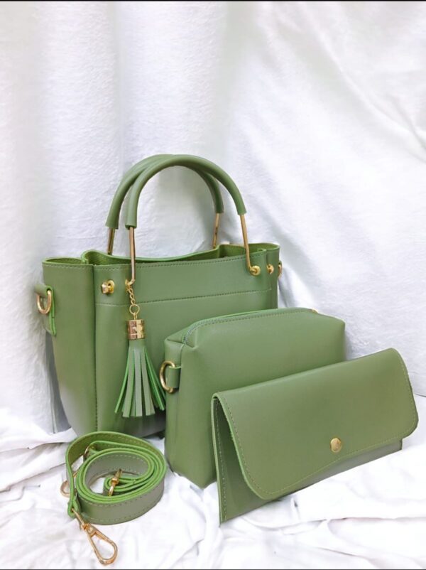 Aqsa's 3 pcs Leather Bag Set For ladies, Available in 6 Colors. - Image 5