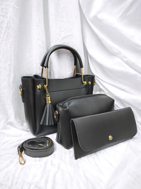 Aqsa's 3 pcs Leather Bag Set For ladies, Available in 6 Colors. - Image 3