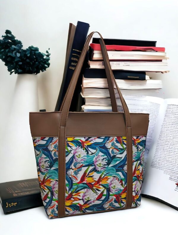 Floral Tote Bag For ladies, Available in 4 Elegant Designs & Colors.
