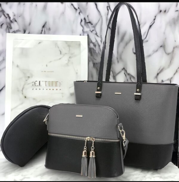 Fashionable 3Pcs PU Leather Handbag Set Large Capacity & Versatile.  - Image 6