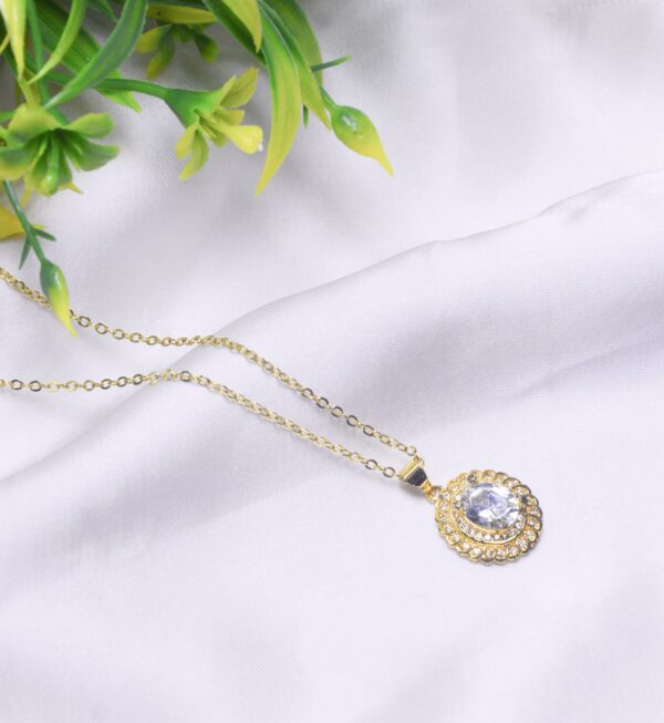 Stainless Steel Gold style Pendant with chain for girls