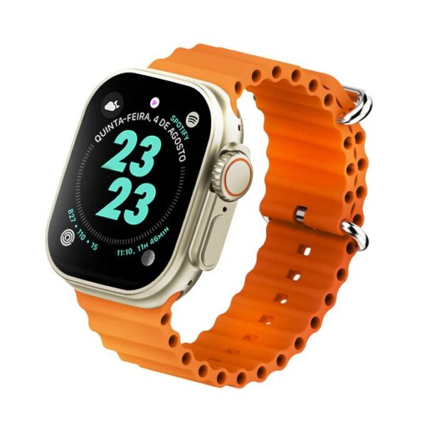 Faster NERV Watch Ultra, 2 in 1 Straps, 2.04 Inches Display, AI Voice Control & Chat GPT. Color: Orange + Pink Silicon. - Image 5