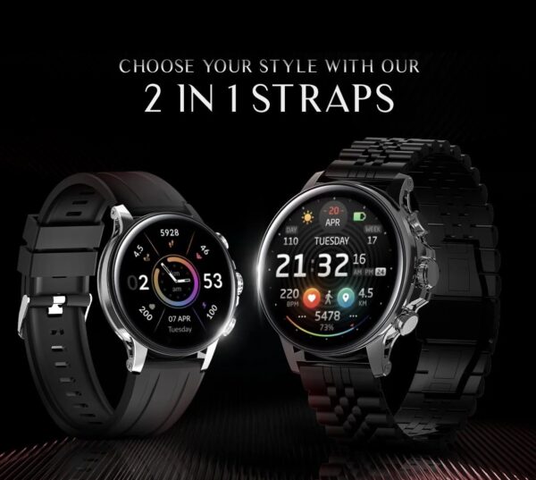 Faster NERV Watch 3 Pro SE, 1.6 Largest Display, Color: Black Chain + Black Silicon.