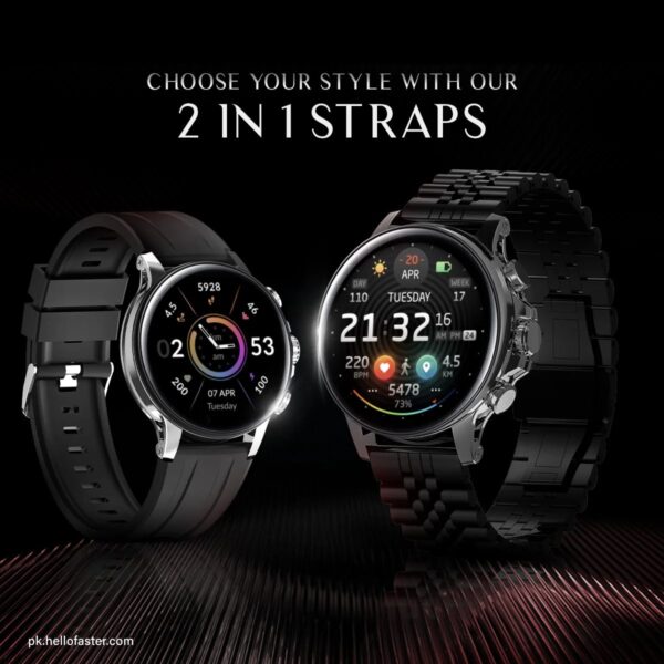 Faster NERV Watch 3 Pro SE, 1.6 Largest Display, Color: Black Chain + Black Silicon. - Image 16