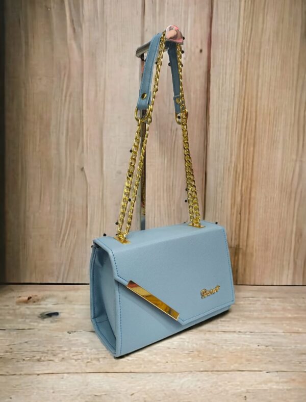 Ice Chain Elegant Tote Handbag With Long Chain Strap For Women, Available in 6 Colors. - Image 4