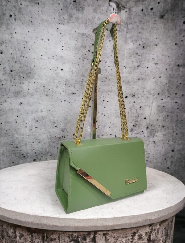 Ice Chain Elegant Tote Handbag With Long Chain Strap For Women, Available in 6 Colors. - Image 3