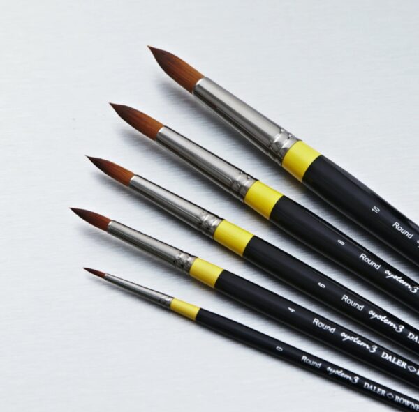 Daler Rowney System 3 Acrylic Round Brush 1pc - Image 2