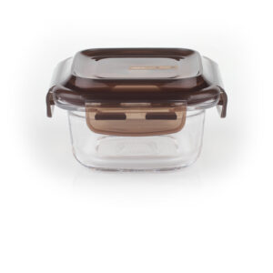 KOMAX Ovan Glass Look Rectangular Air & Water Tight Rectangular Box (340ML),Item Code:R1 59074: