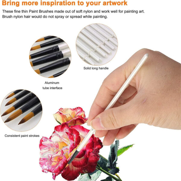 Keep Smiling Round Tip Paint Brush Pack of 6 - Image 3