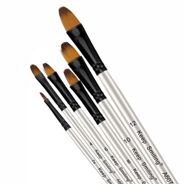 Keep Smiling Filbert Paint Brush Pack of 6 - Image 4