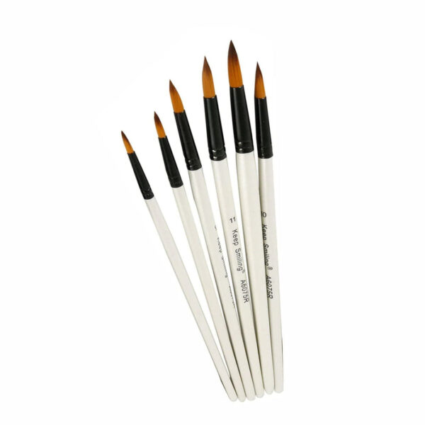 Keep Smiling Round Tip Paint Brush Pack of 6 - Image 4