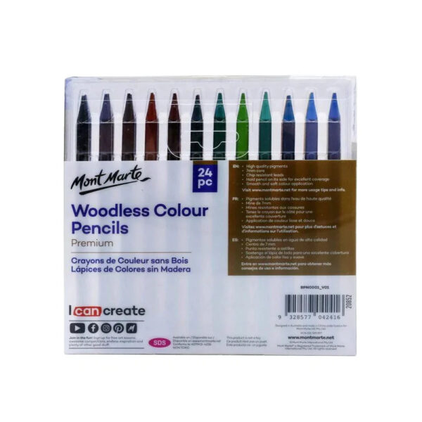 Mont Marte Woodless Colour Pencils Premium 24pc - Image 2