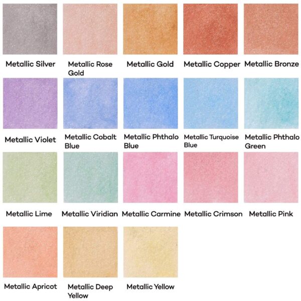 Mont Marte Premium Metallic Watercolor Cake Set 21Pcs - Image 7