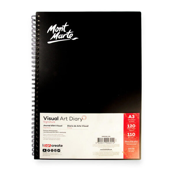 Mont Marte Spiral Visual Art Diary Sketchbook 120 Pages (Size A3). - Image 2