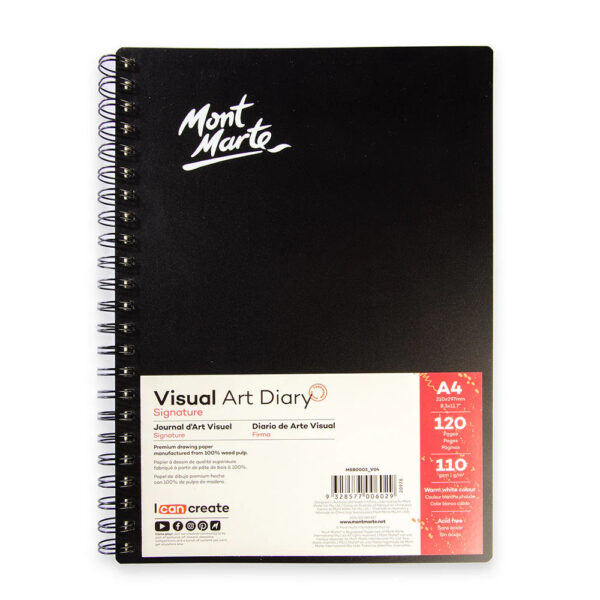 Mont Marte Spiral Visual Art Diary Sketchbook 120 Pages (Size A4). - Image 8