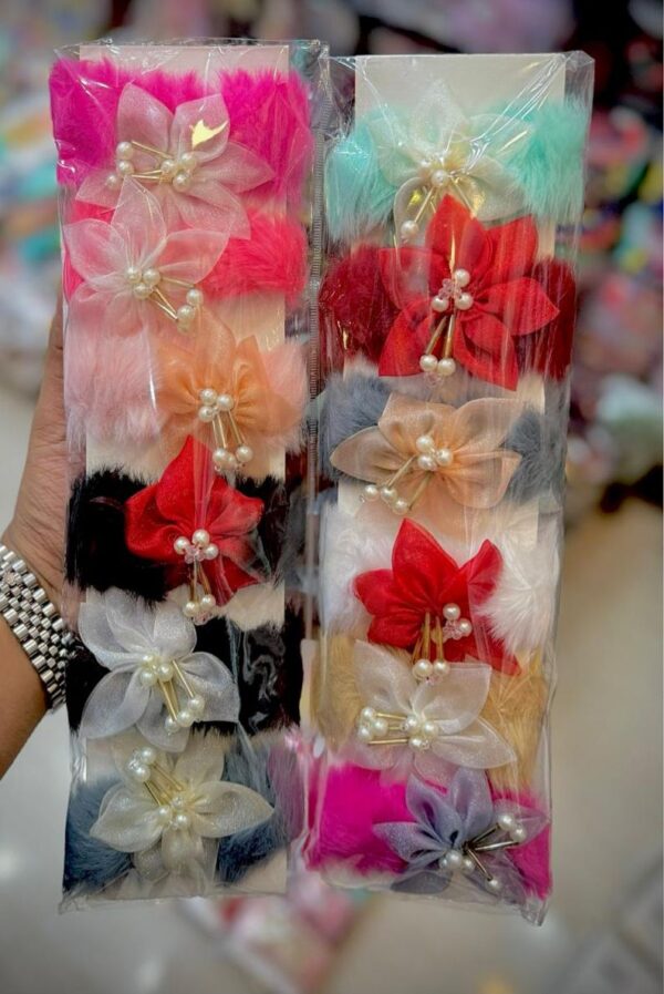 Flower Hair Ponis For Women, 12 pcs Pack Brooch Corsage Hair Flowers Barrettes Accessories Ponis For Girls/Ladies.